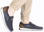 Rieker Slipper mit Fersen-Besatz BLAU-BRAUN
